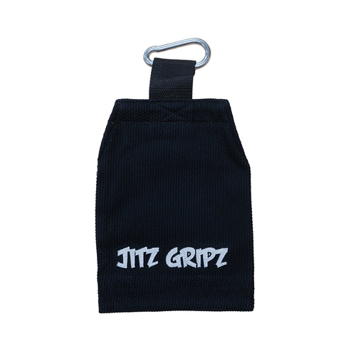 Front view of JitzGripz Gi sleeve grip trainer with carabiner